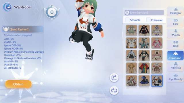 Stroll Fashion costume in Ragnarok Origin