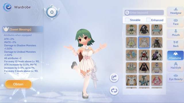 Sweet Blessings costume in Ragnarok Origin